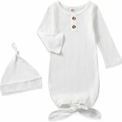 New ❤️ Baby Gown Newborn Cotton Nightgown Long Sleeve Stripe Baby Sleeping Bags Baby Boy Girl Coming Home Outfits Set Hollow Grey ❤️ 26 New ❤️ Baby Gown Newborn Cotton Nightgown Long Sleeve Stripe Baby Sleeping Bags Baby Boy Girl Coming Home Outfits Set Hollow Grey ❤️ -Sleepwear & Robes Sales 21AUz5V56XL. AC
