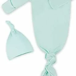 Coupon 🎉 Baby Knotted Gown, Super Soft Newborn Infant Long Sleeve Sleeper For Baby Girl And Boy Sleepwear With Hat Set Grey 👏 -Sleepwear & Robes Sales 21YBlIkEXXS. AC