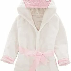 Promo ✨ Loyalt Unisex Baby Plush Bathrobe, Toddler Baby Boys 👧 Girls Cute Cartoon Animal Face Robe Flannel Hooded Fleece Bathrobe Gray ⭐ -Sleepwear & Robes Sales 314k4UNuFhL. AC