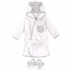 Best Pirce ✔️ Hudson Baby Unisex Baby Cotton Animal Face Bathrobe, Pretty Elephant, One Size 🔔 -Sleepwear & Robes Sales 315dCDlllHL