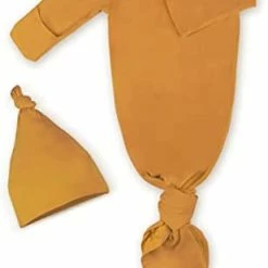 Coupon 🎉 Baby Knotted Gown, Super Soft Newborn Infant Long Sleeve Sleeper For Baby Girl And Boy Sleepwear With Hat Set Grey 👏 -Sleepwear & Robes Sales 316KjUieuWS. AC