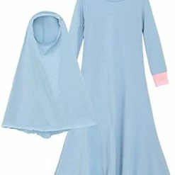 Budget 🔥 Muslim Islamic Baby 👧 Girls' Ramadan Abaya With Hijab Full Length Robe Burka Maxi Little Baby 👧 Girls Clothes Set Hot Pink 😍 -Sleepwear & Robes Sales 317Rn8Mbv0L. AC