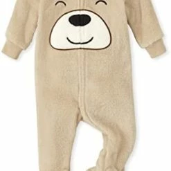 Budget 🎁 The Children's Place Baby And Toddler Fleece Zip-Front One Piece Footed Pajama White Bear 😉