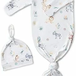 Budget 👏 Newborn Baby Knotted Gown, Super Soft Silky Infant Long Sleeve Sleeper With Tie Bottom Purple Flower 🧨 -Sleepwear & Robes Sales 31CNtWfFKL. AC