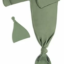 Best Sale 🤩 Newborn Baby Knotted Gown, Super Soft Silky Infant Long Sleeve Sleeper For Baby Girl And Boy Sleeping Bag With Hat Light Purple 🔔 -Sleepwear & Robes Sales 31HACPCV8CS