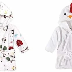 Promo 😉 Hudson Baby Boy Plush Animal Face Bathrobe 2-Pack, Alligator Cow ❤️ -Sleepwear & Robes Sales 31M3z1fNAKL. AC