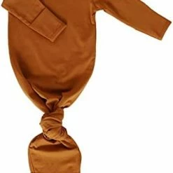 Discount 👍 Marlowe & Co Organic Cotton Knotted Newborn Baby Gown, Soft Knotted Sleeper Gown For Baby Boy And Girl Sky Blue 🔔