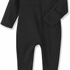 Brand new 💯 Eleven's Kingdom Baby Kids Sleep And Play Baby Cotton Pajamas Zip Front Footed Sleeper 0-12 Month Solid Black ⌛ -Sleepwear & Robes Sales 31Obo92VrVL. AC