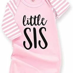 Deals 🌟 Newborn Baby Girl Little Sister Sleeper Gown Stripe Long Sleeve Nightgown Outfit 🧛 Halloween1 🌟 -Sleepwear & Robes Sales 31OvkWyZieL. AC