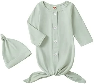New ❤️ Baby Gown Newborn Cotton Nightgown Long Sleeve Stripe Baby Sleeping Bags Baby Boy Girl Coming Home Outfits Set Hollow Grey ❤️ 8 New ❤️ Baby Gown Newborn Cotton Nightgown Long Sleeve Stripe Baby Sleeping Bags Baby Boy Girl Coming Home Outfits Set Hollow Grey ❤️ - Image 8