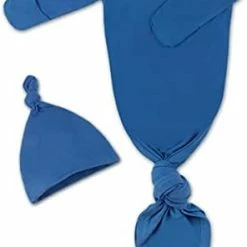 Coupon 🎉 Baby Knotted Gown, Super Soft Newborn Infant Long Sleeve Sleeper For Baby Girl And Boy Sleepwear With Hat Set Grey 👏