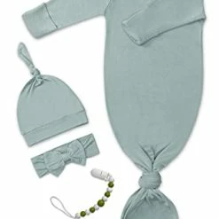 Top 10 โ Knotted Gown With Hat And Headband &Clip Dark Grey Green+green Clip ๐