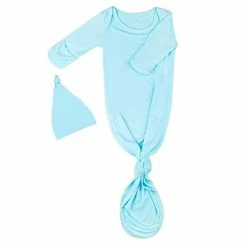 Best Sale 🤩 Newborn Baby Knotted Gown, Super Soft Silky Infant Long Sleeve Sleeper For Baby Girl And Boy Sleeping Bag With Hat Light Purple 🔔 -Sleepwear & Robes Sales 31REuS7JnL