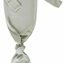 Discount 👍 Marlowe & Co Organic Cotton Knotted Newborn Baby Gown, Soft Knotted Sleeper Gown For Baby Boy And Girl Sky Blue 🔔 -Sleepwear & Robes Sales 31TAfYL4fUL. AC