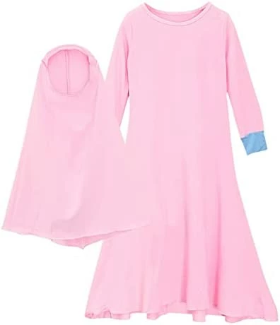 Cheapest ⌛ Muslim Islamic Baby 👧 Girls' Ramadan Abaya With Hijab Full Length Robe Burka Maxi First 👪 Thanksgiving Baby Girl Pink 🔔 2 Cheapest ⌛ Muslim Islamic Baby 👧 Girls' Ramadan Abaya With Hijab Full Length Robe Burka Maxi First 👪 Thanksgiving Baby Girl Pink 🔔 - Image 2
