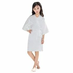 Discount 👍 Satin Robes Silk Sleepwear Kimono Baby Kids 👧 Girls Clothes Solid Toddler Bathrobe Winter 🧥 Coats For (White, 2-3 Years) 😉