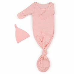 Best Sale 🤩 Newborn Baby Knotted Gown, Super Soft Silky Infant Long Sleeve Sleeper For Baby Girl And Boy Sleeping Bag With Hat Light Purple 🔔 -Sleepwear & Robes Sales 31YGcZxaF6L
