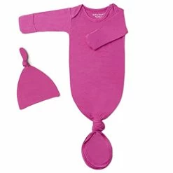 Best Sale 🤩 Newborn Baby Knotted Gown, Super Soft Silky Infant Long Sleeve Sleeper For Baby Girl And Boy Sleeping Bag With Hat Light Purple 🔔 -Sleepwear & Robes Sales 31i0 MxxLcL
