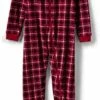 Buy 😉 Lands' End Kids Footed Fleece Sleeper Deep Sea Navy Festive Plaid 🔔