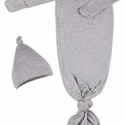 Best Sale 🤩 Newborn Baby Knotted Gown, Super Soft Silky Infant Long Sleeve Sleeper For Baby Girl And Boy Sleeping Bag With Hat Light Purple 🔔 -Sleepwear & Robes Sales 31nCpUkDHKS