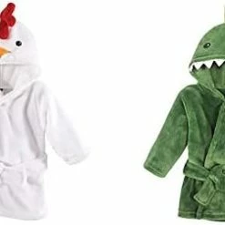 Promo 😉 Hudson Baby Boy Plush Animal Face Bathrobe 2-Pack, Alligator Cow ❤️ -Sleepwear & Robes Sales 31odj0mrN3L. AC