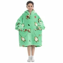 Promo ❤️ Oversized Hoodie Blanket For Kids Super Soft Fluffy Wearable Blanket Sweatshirt W/Pocket Warm Hoodies Blanket For Boys 👧 Girls Animals Head ⌛