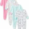 Coupon ✔️ Onesies Brand Baby 👧 Girls' 4-Pack Sleep 'N Play Footies Multi Pack Pink Sweet Treats 🧨