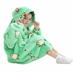 Promo ❤️ Oversized Hoodie Blanket For Kids Super Soft Fluffy Wearable Blanket Sweatshirt W/Pocket Warm Hoodies Blanket For Boys 👧 Girls Animals Head ⌛ -Sleepwear & Robes Sales 410pwojt8kL