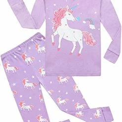 Best Pirce 😍 Girls Dinosaur Pajamas Long Sleeve Unicorn Sleepwear Pajama Cute Princess Pjs For Toddler Clothes 2-7 Years 5# 4pcs-dinosaur Girl Sets 💯 -Sleepwear & Robes Sales 410uQ7YtybL. AC