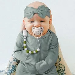 Top 10 ⌛ Knotted Gown With Hat And Headband &Clip Dark Grey Green+green Clip 🎁 -Sleepwear & Robes Sales 4116UEBCJjL