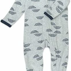 Brand new ⌛ HonestBaby Baby Organic Cotton Footed Sleep & Play Pajamas Hand Drawn Plaid Snow White/gray 🛒 -Sleepwear & Robes Sales 4127mzoTSsL. AC