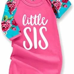 Deals 🌟 Newborn Baby Girl Little Sister Sleeper Gown Stripe Long Sleeve Nightgown Outfit 🧛 Halloween1 🌟 -Sleepwear & Robes Sales 412y2LyWV9L. AC