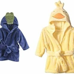 Promo 😉 Hudson Baby Boy Plush Animal Face Bathrobe 2-Pack, Alligator Cow ❤️ -Sleepwear & Robes Sales 413 hHGPgL. AC