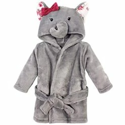 Coupon 👏 Hudson Baby Unisex Baby Plush Animal Face Robe, Pretty Elephant, One Size, 0-9 Months 😀 -Sleepwear & Robes Sales 413gMojB40L