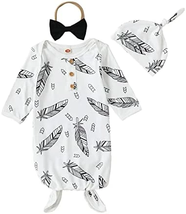 Brand new ๐ Newborn Baby ๐ง Girls Boy Knotted Gown Floral Nightgown Sleeper Gown Swaddle Headband Hat Coming Home Outfit Set Pink โ๏ธ 11 Brand new ๐ Newborn Baby ๐ง Girls Boy Knotted Gown Floral Nightgown Sleeper Gown Swaddle Headband Hat Coming Home Outfit Set Pink โ๏ธ - Image 11