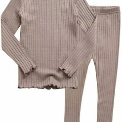 Budget 🛒 VAENAIT BABY 6M-12Y Kids Unisex 👧 Girls & Boys Soft Comfy Modal Tencel Shirring Sleepwear Pajamas 2pcs Set A-11-ivory 😀 -Sleepwear & Robes Sales 415Q9K0BoFL. AC