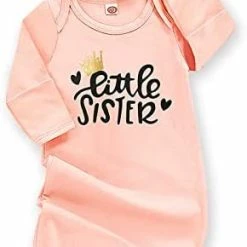Deals 🌟 Newborn Baby Girl Little Sister Sleeper Gown Stripe Long Sleeve Nightgown Outfit 🧛 Halloween1 🌟 -Sleepwear & Robes Sales 415wvmIfwZL. AC