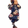 Cheap 🔔 Newborn Baby Long Sleeve Knotted Floral New Coming Home Outfit Toddler Clothes Aa1 Blue 😍