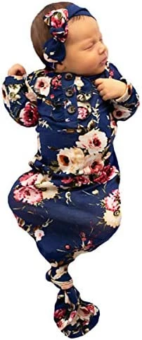 Cheap 🔔 Newborn Baby Long Sleeve Knotted Floral New Coming Home Outfit Toddler Clothes Aa1 Blue 😍 7 Cheap 🔔 Newborn Baby Long Sleeve Knotted Floral New Coming Home Outfit Toddler Clothes Aa1 Blue 😍 - Image 7