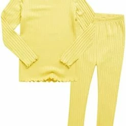 Budget 🛒 VAENAIT BABY 6M-12Y Kids Unisex 👧 Girls & Boys Soft Comfy Modal Tencel Shirring Sleepwear Pajamas 2pcs Set A-11-ivory 😀 -Sleepwear & Robes Sales 418 7Tz2u5L. AC