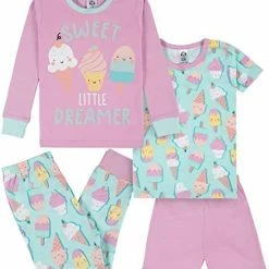 Discount 🔥 Gerber Baby 👧 Girls Toddler Snug Fit 4-Piece Pajama Set Unicorn 👏 -Sleepwear & Robes Sales 418m4xZP3wL. AC