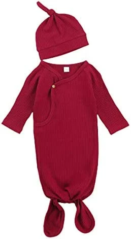 Brand new 🥰 FIOMVA Newborn Baby Girl Boy Nightgowns Organic Cotton Gowns Knotted Sleeping Bag With Hat Coming Home Outfit For Unisex Baby H-ribbed White 🧨 8 Brand new 🥰 FIOMVA Newborn Baby Girl Boy Nightgowns Organic Cotton Gowns Knotted Sleeping Bag With Hat Coming Home Outfit For Unisex Baby H-ribbed White 🧨 - Image 8