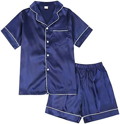 Deals ๐ Weixinbuy Pajama Set For Kid Baby Boy Girl Button-up Silk Pajama Sleepwear Nightwear Loungewear Clothes Set Gifts For Kids Red (short Sleeve) ๐ 2 Deals ๐ Weixinbuy Pajama Set For Kid Baby Boy Girl Button-up Silk Pajama Sleepwear Nightwear Loungewear Clothes Set Gifts For Kids Red (short Sleeve) ๐ - Image 2