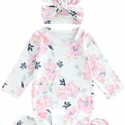 Best reviews of ✨ Infant Newborn Baby 👧 Girls Floral Sleep Gown Headband Sleepwear Romper Sleeping Bags Outfits Mini Floral 🔥 -Sleepwear & Robes Sales 41B1ra WviL. AC
