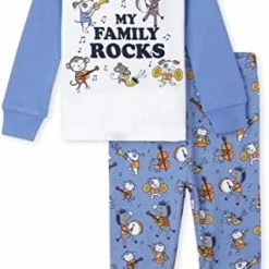 Promo 👏 The Children's Place Baby Single And Toddler Long Sleeve Top And Pants Snug Fit 100% Cotton 2 Piece Pajama Sets Camping Buddy ✨ -Sleepwear & Robes Sales 41BRIjhev2L. AC