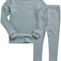 Budget 🛒 VAENAIT BABY 6M-12Y Kids Unisex 👧 Girls & Boys Soft Comfy Modal Tencel Shirring Sleepwear Pajamas 2pcs Set A-11-ivory 😀 -Sleepwear & Robes Sales 41BZ6Fgk5lL. AC