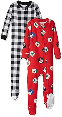 New 🌟 Amazon Essentials Unisex Toddlers And Babies' Snug-Fit Cotton Footed Sleeper Pajamas, Multipacks 😀 3 New 🌟 Amazon Essentials Unisex Toddlers And Babies' Snug-Fit Cotton Footed Sleeper Pajamas, Multipacks 😀 - Image 3