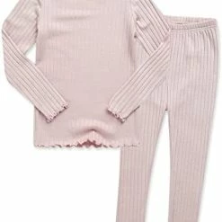 Budget 🛒 VAENAIT BABY 6M-12Y Kids Unisex 👧 Girls & Boys Soft Comfy Modal Tencel Shirring Sleepwear Pajamas 2pcs Set A-11-ivory 😀 -Sleepwear & Robes Sales 41CpblrIytL. AC