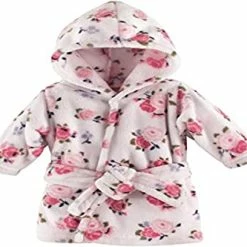 Promo 👍 Luvable Friends Unisex Baby Plush Bathrobe, Floral, 0-9M 🔔
