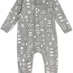 Brand new ⌛ HonestBaby Baby Organic Cotton Footed Sleep & Play Pajamas Hand Drawn Plaid Snow White/gray 🛒 -Sleepwear & Robes Sales 41DhgiDgc5L. AC
